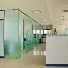 Photo of Solar Gard Clear Frost window tinting installed on interior office partitions